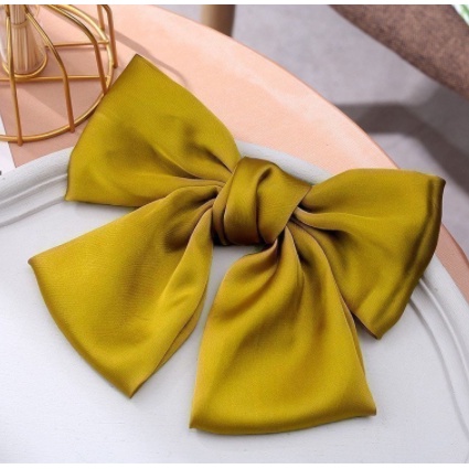 Kẹp Tóc Nơ Vải Bản To Màu Cơ Bản Phong Cách Vintage Hàn Quốc dành cho nữ