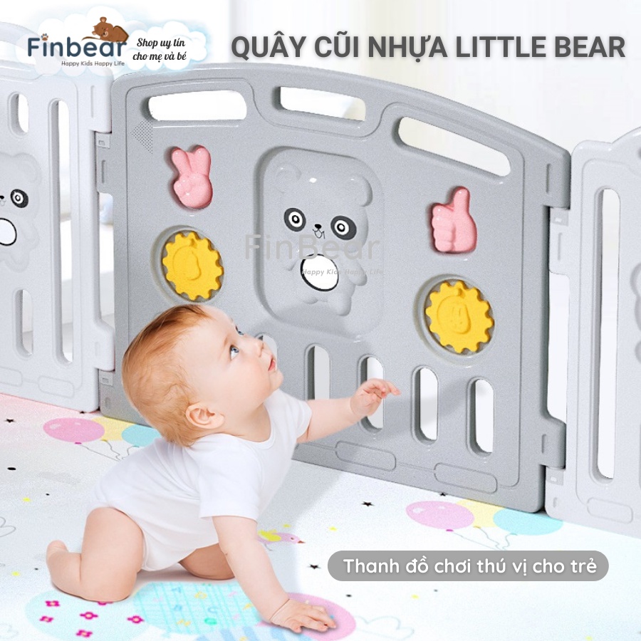 Quây Cũi Nhựa Little Bear Bộ 8+2 10+2 12+2 14+2 16+2, Cũi nhựa an toàn cho bé FINBEAR