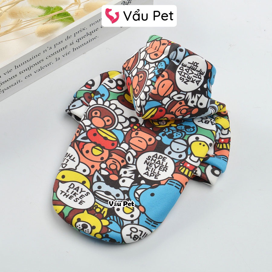 Áo cho chó mèo Hoodie cực chất  - Quần áo cho chó poodle, con, lớn, mèo, thú cưng Vẩu Pet Shop