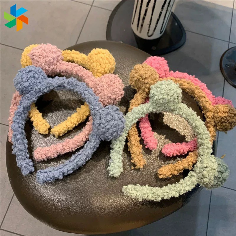 (Spot goods) Băng đô vải lông cừu xoăn chống trượt phong cách Hàn Quốc dễ thương cho nữ WF