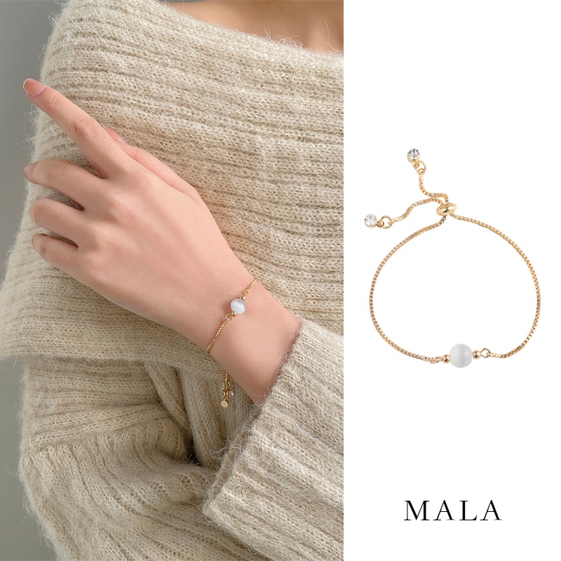 Vòng tay mạ vàng đính hạt đơn giản phong cách hàn quốc cho nữ
