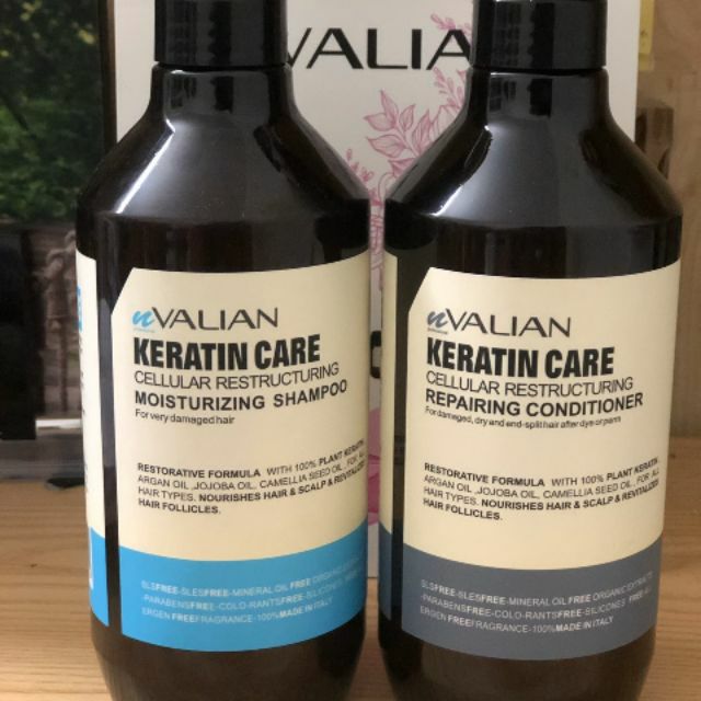 Dầu Gội VALIAN keratin kiềm dầu siêu phục hồi mềm mượt chống rụng tóc cặp 500 ml chính hãng