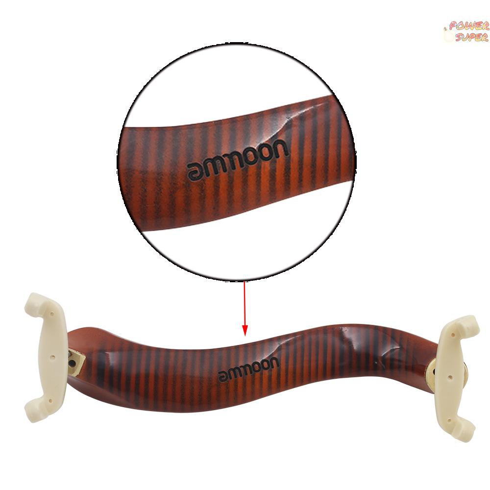 PSUPER ammoon Violin Shoulder Rest Maple Wood for 3/4 4/4 Violin Fiddle with Cleaning Cloth