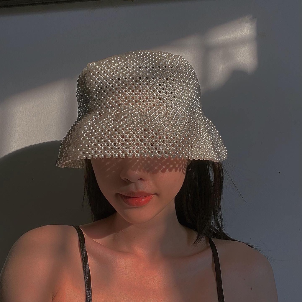 Lily Hat | Mũ Bucket Trơn Kết Hạt ❤️ Nón Tai Bèo Vành Cụp Trơn Ulzzang Form Unisex Nam Nữ