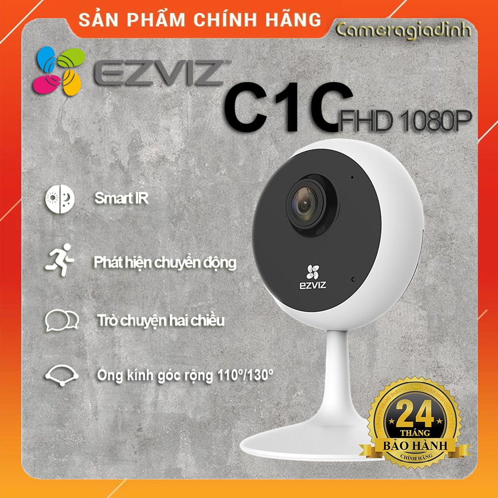 Camera Wifi IP Ezviz 2MP C1C 1080P Góc Quay Rộng - Hàng chính hãng ( BH 2 năm)