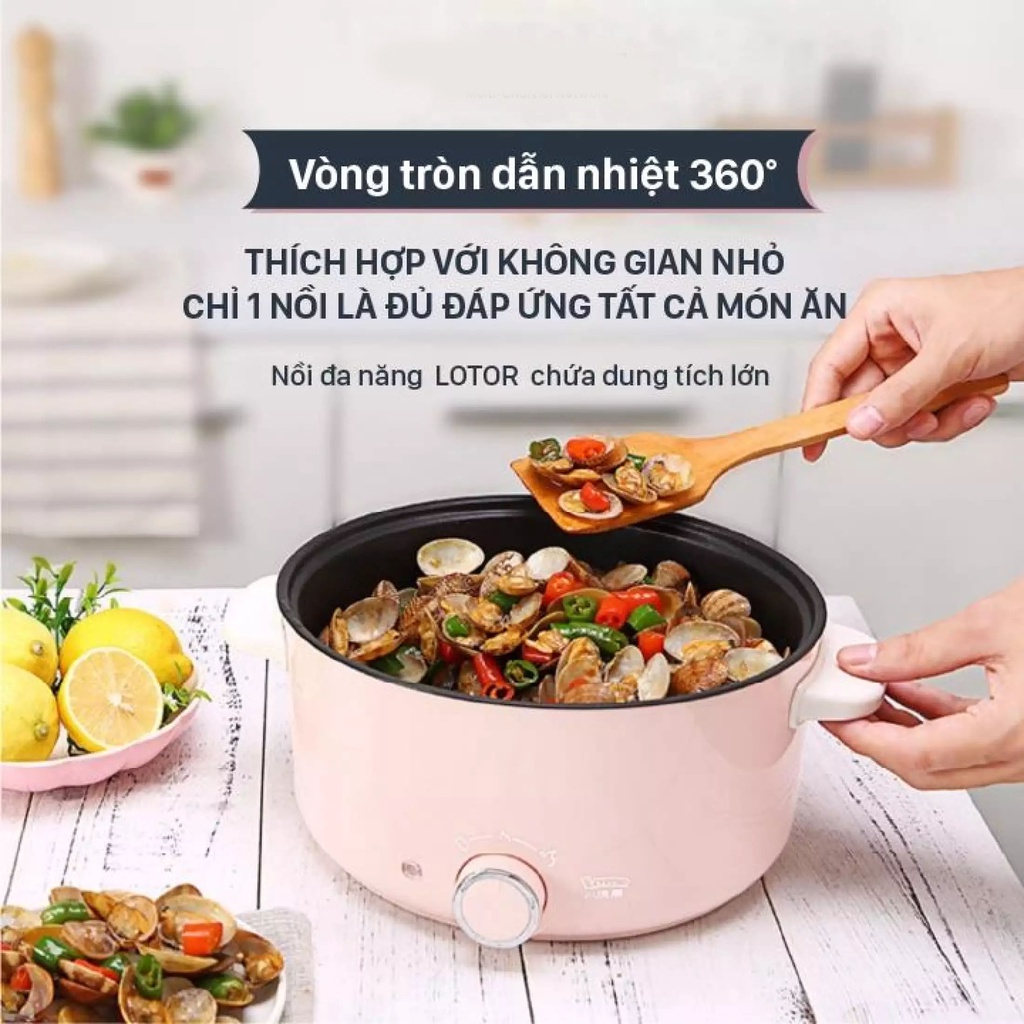 [Mã ELHADEV giảm 4% đơn 300K] Nồi Lẩu LOTOR, Nồi Điện Dung Tích 3 Lít Nấu Nhanh Vệ Sinh Dễ Dàng - Bảo Hành 12 Tháng