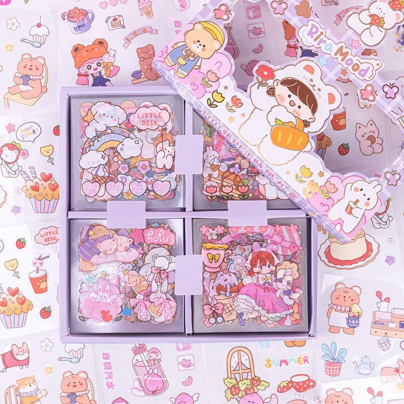 🎃Set 100 tấm sticker mẫu mới cute