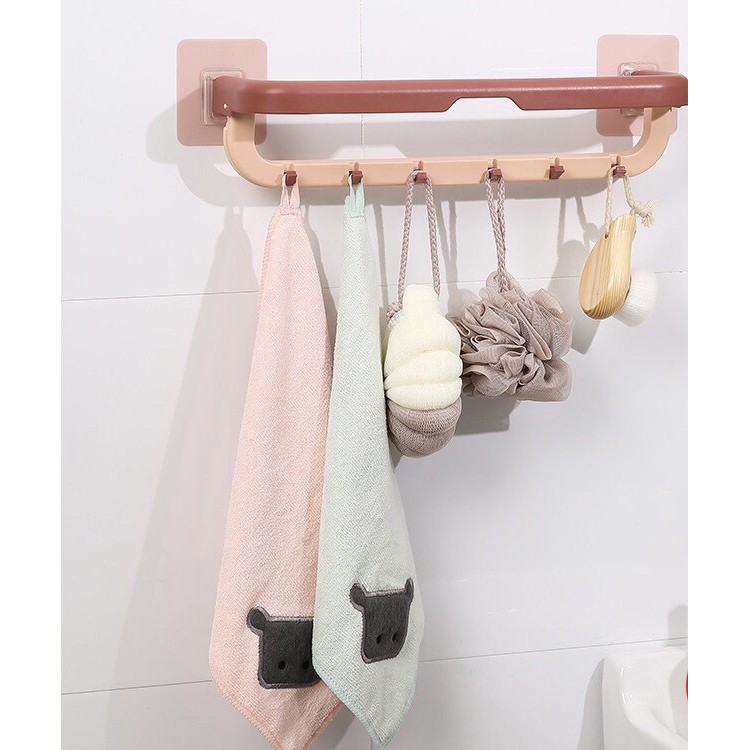 Giá treo khăn mặt 2 lớp dán tường TOWEL RACK (GTK03)