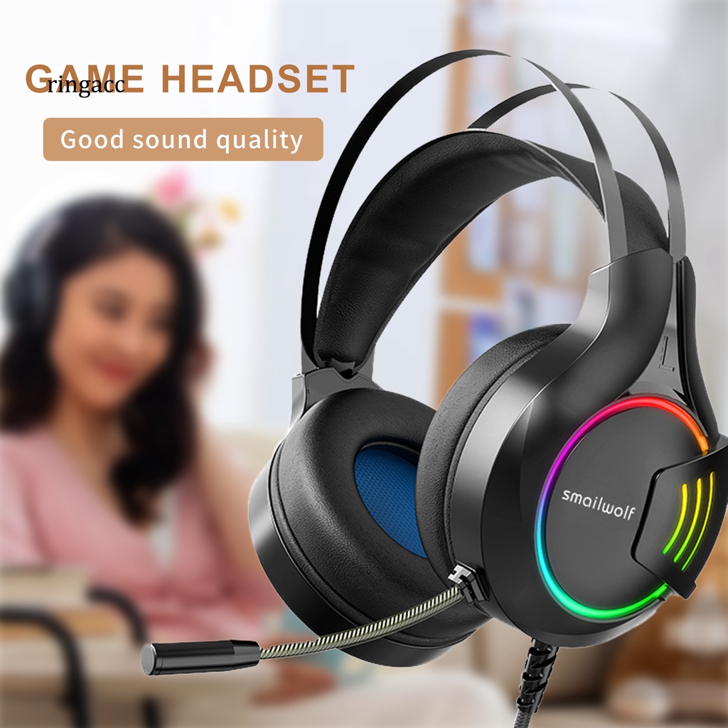 Tai Nghe Chụp Tai A1 A2 Có Dây Chống Ồn Phát Sáng Kèm Micro Dùng Để Chơi Game