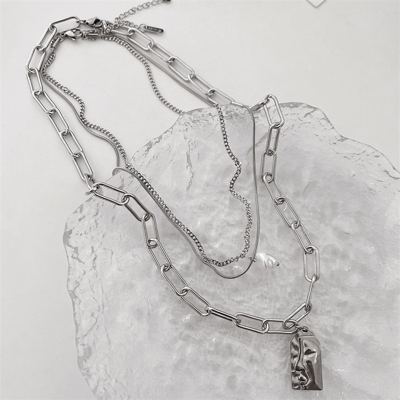 Dây Chuyền Thép Titan Mặt Hình Khuôn Mặt Trừu Tượng 3D Phong Cách Âu Mỹ G012