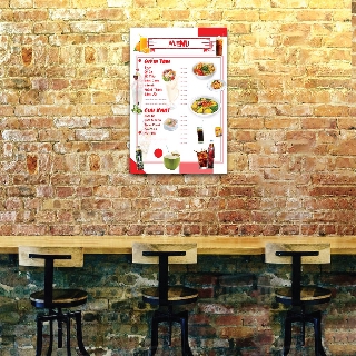 Bảng menu quán giải khát, quán phở