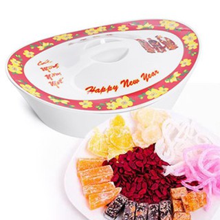 Khay Đựng Bánh Mứt Hình Thỏi Vàng 6 Ngăn (màu trắng)