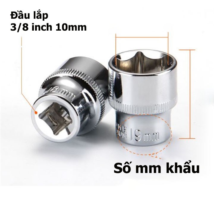 đầu tuýp lục giác 10mm loại ngắn từ 6-24mm