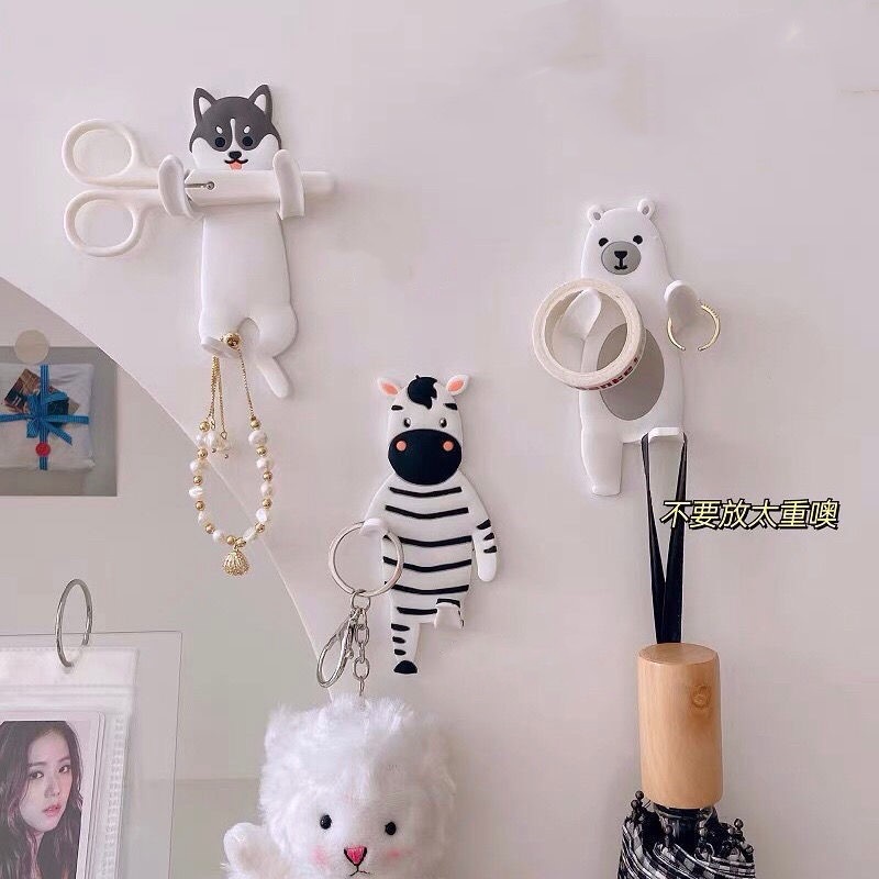 Móc treo đồ dán tường đa năng hình con vật xinh xắn đáng yêu