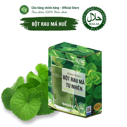 Halal Bột Rau Má Sấy Lạnh OneLife Hộp 50 gr hòa tan uống liền nguyên chất, giảm cân, không đường