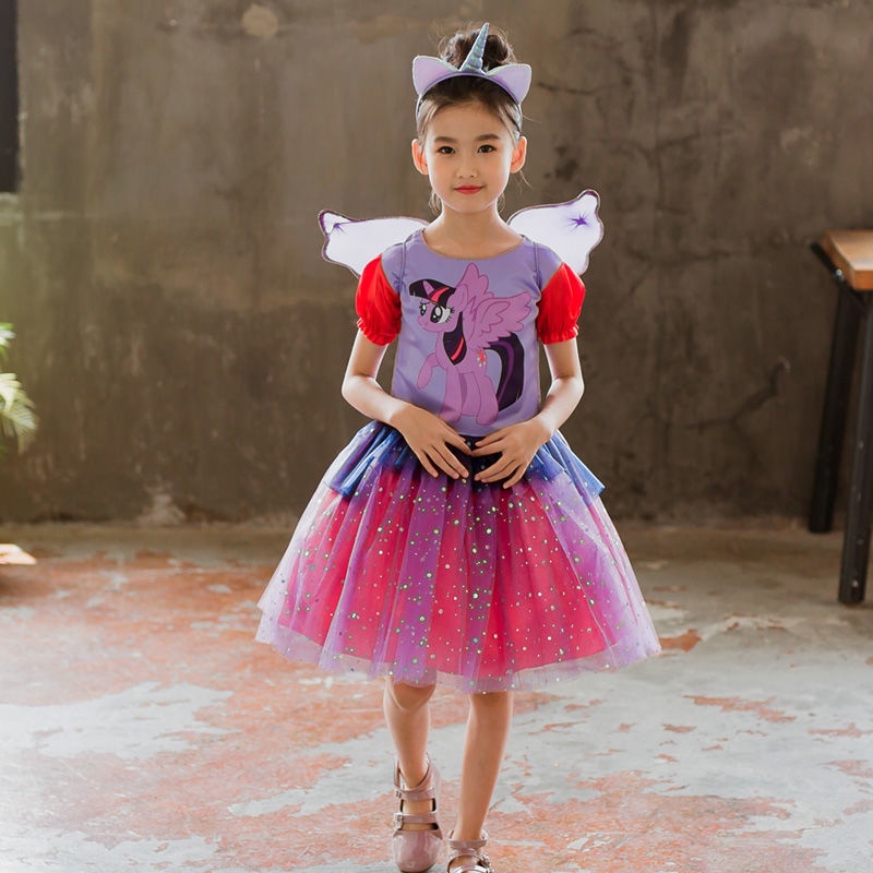 Đầm Hóa Trang Halloween Nhân Vật Phù Thủy Cho Bé Gái Kích Thước 100-150