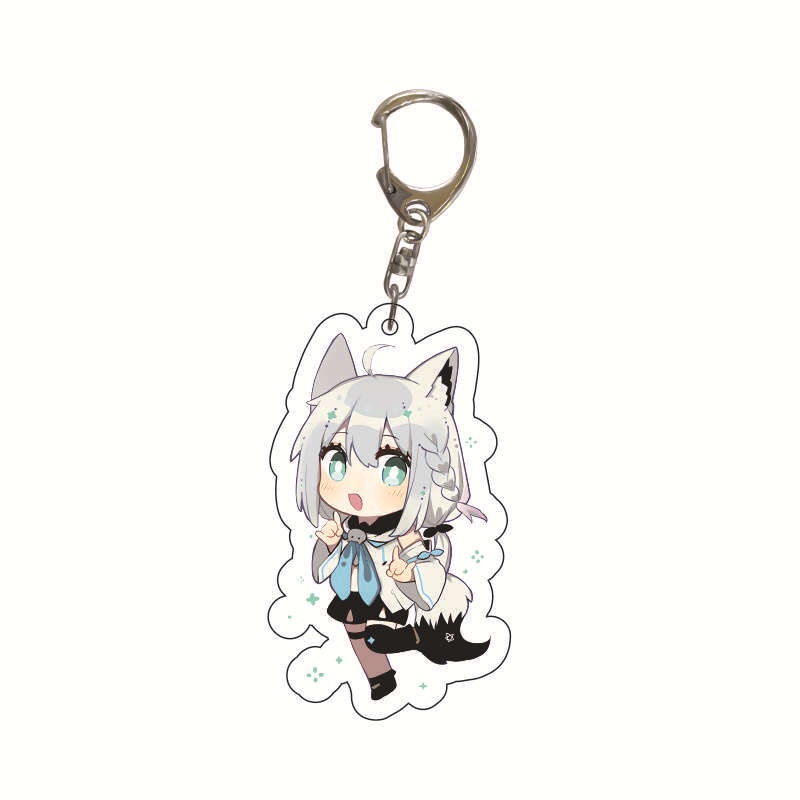 Móc khóa bằng acrylic 6cm chất lượng cao hình nhân vật Shirakami Fubuki Natsuiro Matsuri