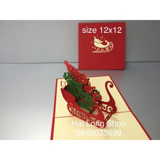 Xe Trượt Tuyết - Noel - Thiệp 3D