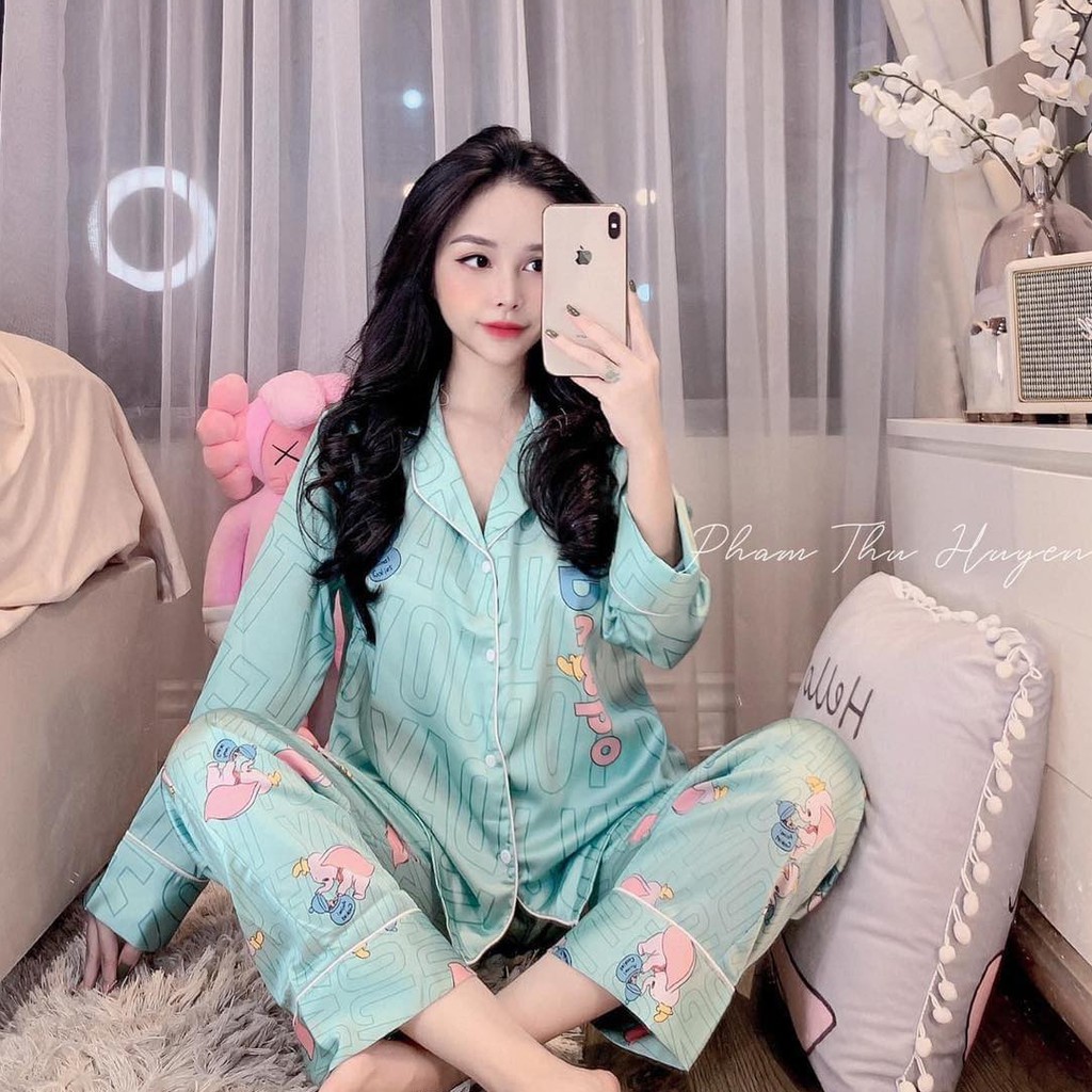 Pijama lụa latin mạc Thái tay ngắn quần dài - Đồ ngủ nữ satin loại 1 cao cấp không nhăn (ẢNH THẬT CỦA SHOP)