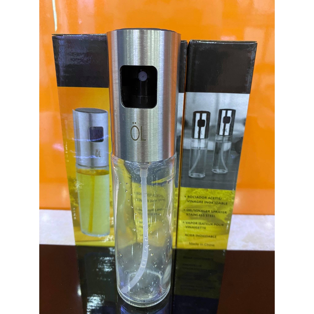 Bình xịt dầu thuỷ tinh cao cấp 100ml, Nắp inox 304, phun sương mù