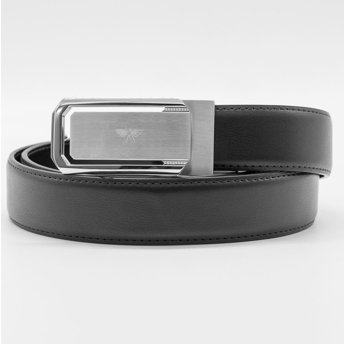 Thắt Lưng/Dây Lưng Da Nam ARISTINO Bản Rộng Cao Cấp, Thiết Kế Basic, Mặt Lưng Bạc Khắc Logo, Không Gỉ - ABL01708