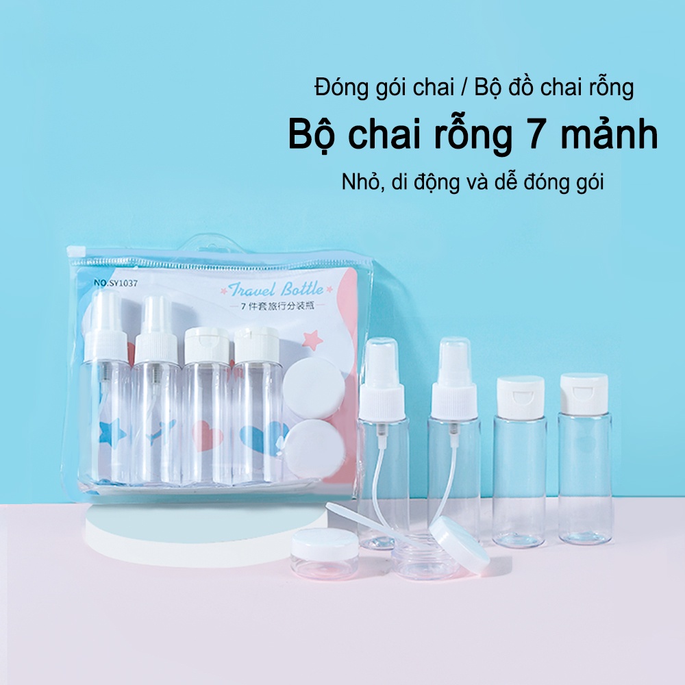 Set 6 Chai chiết mỹ phẩm nhựa Chống rơi  Lọ xịt dung dịch  du lịch tiện lợi  Lọ chiết mỹ phẩm