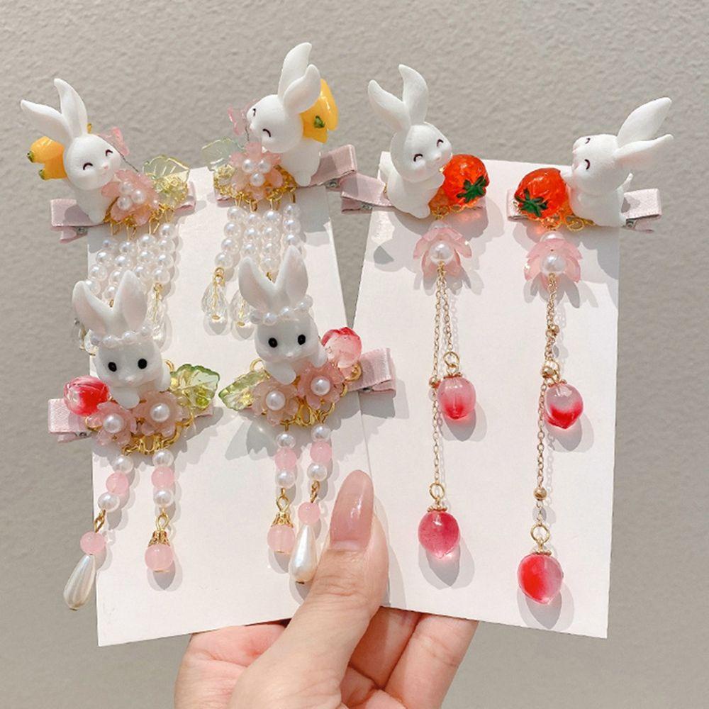 QQMALL Trâm Cài Tóc Đính Hoa Tua Rua Phong Cách Trung Hoa Cổ Điển Dễ Thương Cho Bé Gái