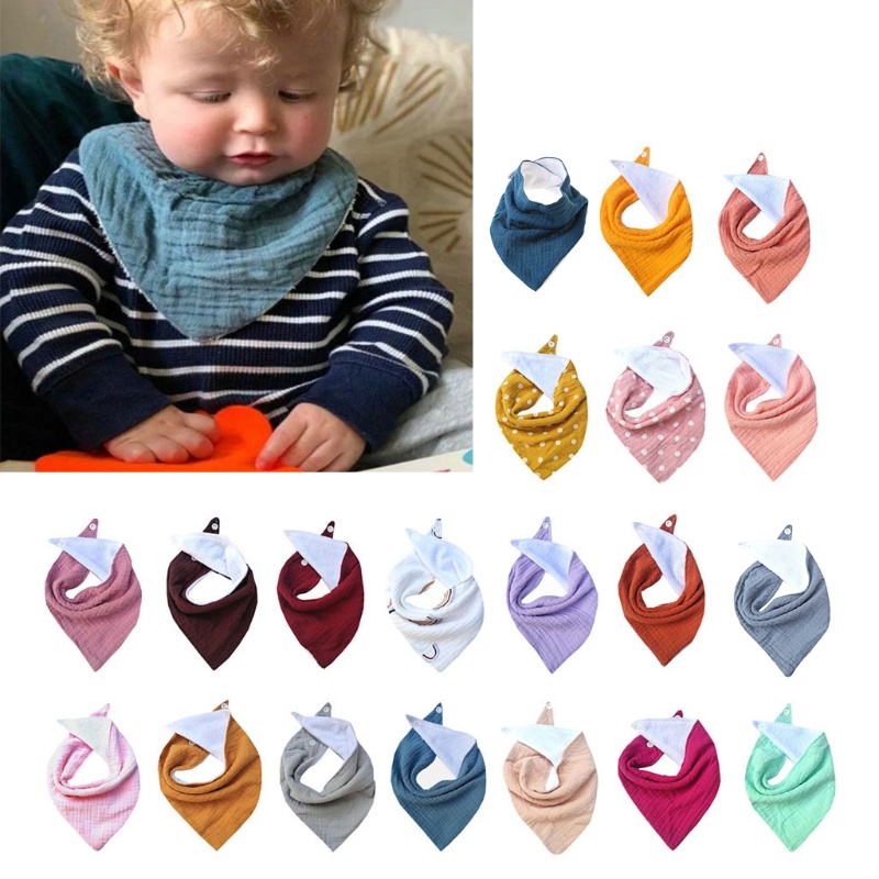 Yếm Ăn Cotton Mềm Mại Thấm Hút Tốt Không Gây Dị Ứng Tiện Dụng Cho Bé