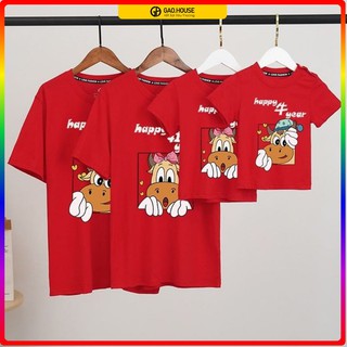 Áo gia đình thun cotton cao cấp 🔥 hiệu gaohouse, áo gia đình tết 2021.