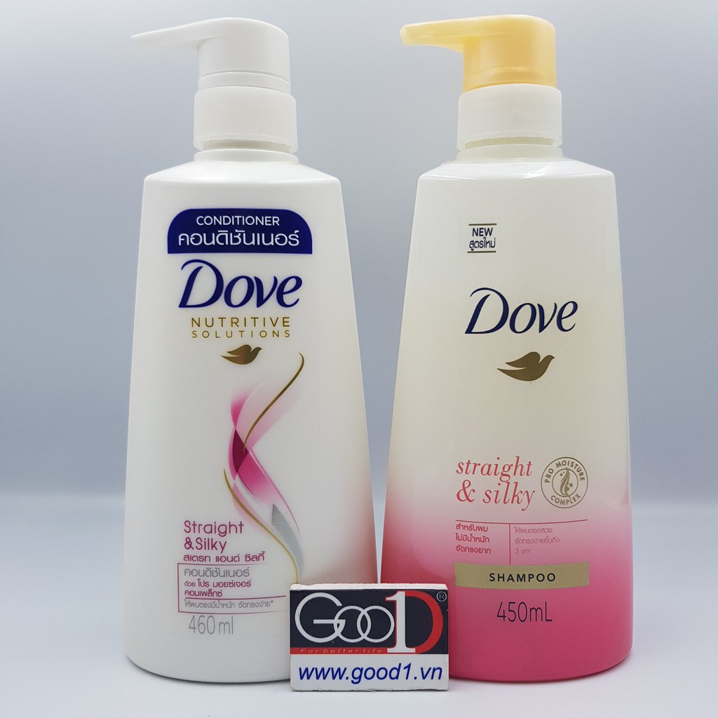 combo gội- xả dove straight & silky
