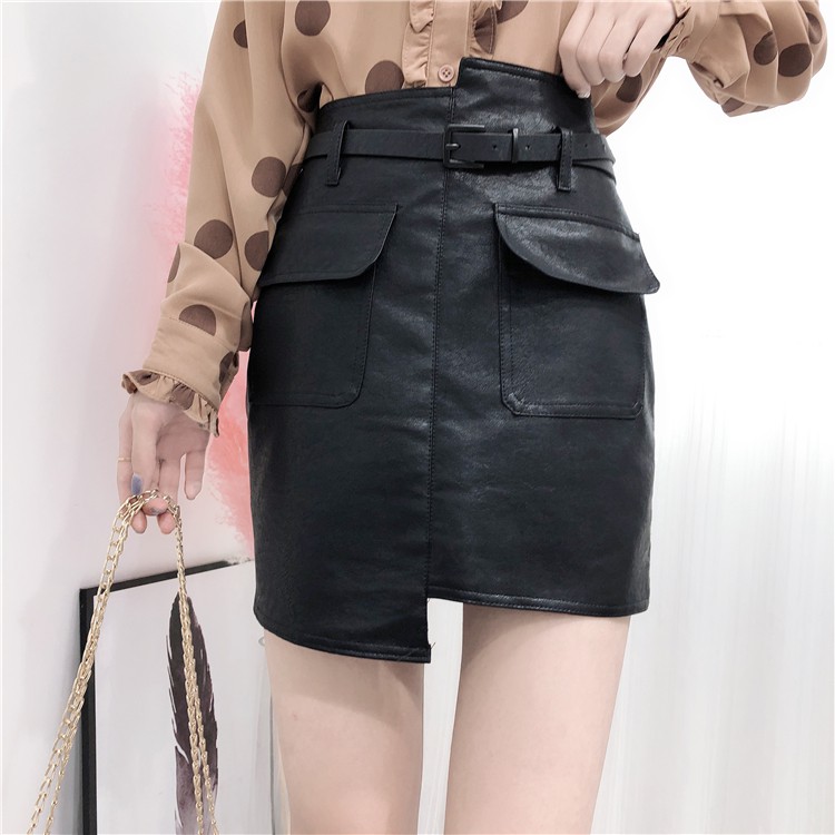 Chân váy da chữ a mini Emilyshop