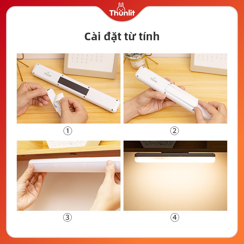 Đèn đọc sách Thunlit 3 màu đèn có thể điều chỉnh nhiệt độ đèn đầu cắm USB 1250mAh có thể sạc lại