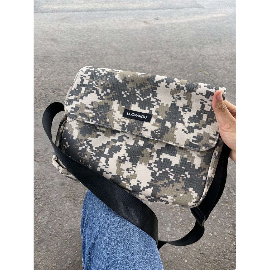 Túi đeo chéo nam nữ Messenger ipad camo thương hiệu Leonardo