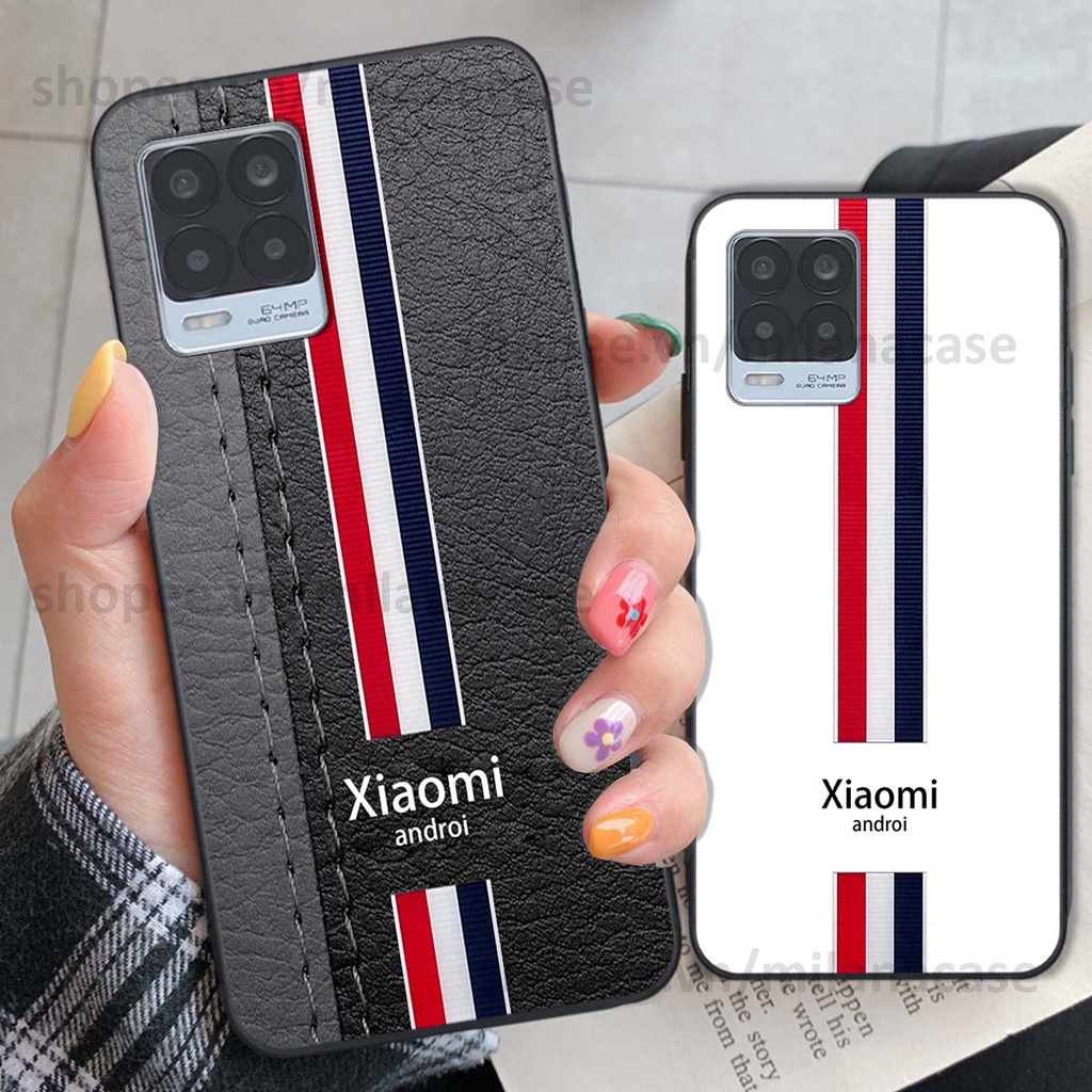 Ốp Realme 8 in giả da phong cách thể thao, cá tính, thời trang