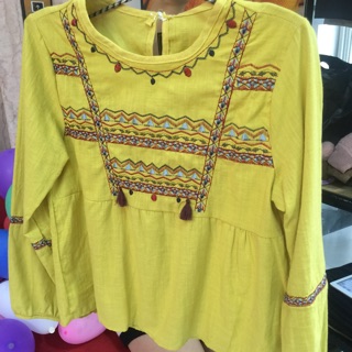 Áo baby doll thêu thổ cẩm chuông