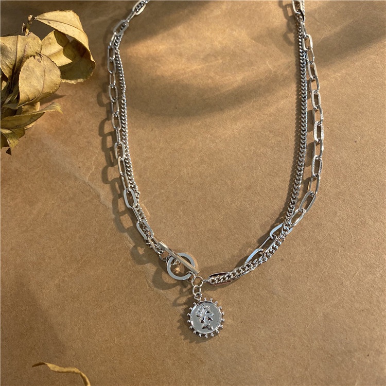 Dây Chuyền Hai Lớp 19802 Người Phong Cách Hip Hop Đường Phố