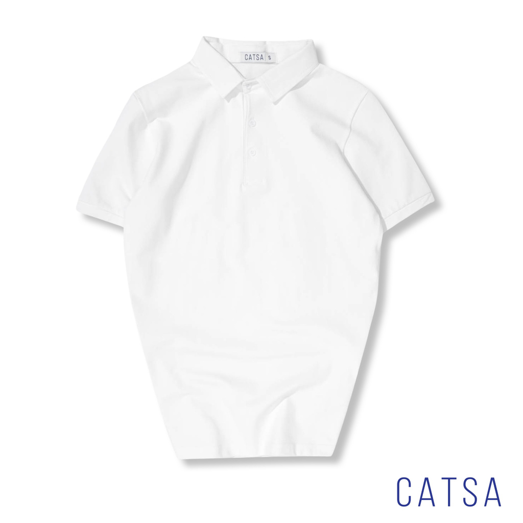 Áo thun polo đen,trắng,đỏ,vàng,nâu,xanh đen CATSA 100% cotton thoáng mát, thấm hút mồ hôi ATP205-208-211-215-213-219