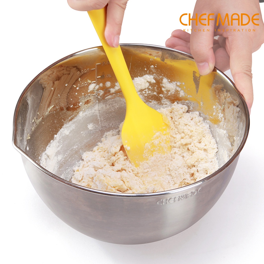Tô đánh trứng khuấy bột CHEFMADE WK9364/WK9365 dạng tròn bằng thép không gỉ 18/8 tiện dụng cho nhà bếp 20CM/24CM