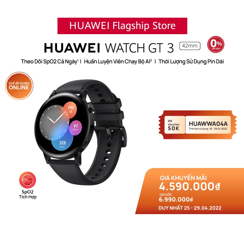 Đồng Hồ Thông Minh HUAWEI WATCH GT 3 42mm |Theo Dõi Spo2 Cả Ngày