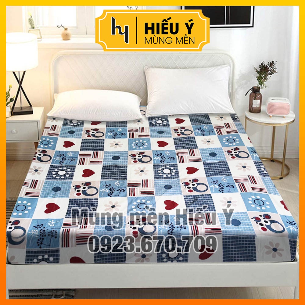 Ga giường cotton poly 1m6, 1m8 bo thun dày dặn | Mùng mền Hiếu Ý