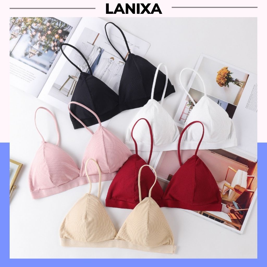 Áo bra nữ 2 dây mảnh gợi cảm, Áo lót nữ không gọng đệm mút mỏng ôm ngực LANIXA B812