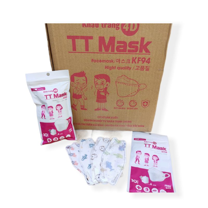 Khẩu trang y tế cho bé KF94 chuẩn Hàn Quốc, túi zip 10c | BigBuy360 - bigbuy360.vn