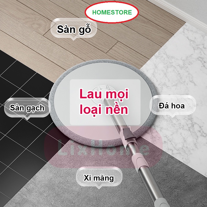 Chổi lau nhà thông minh tách nước bẩn K9 tròn xoay 360 độ công nghệ nano, cây lau nhà thông minh tách nước bẩn có vòi xả