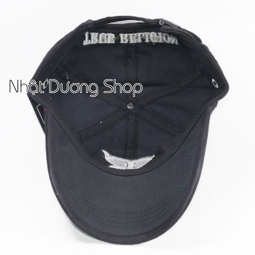 Nón ông địa thật cao cấp, mũ ông địa vải Kaki cao cấp đẹp, sang trọng, kết True Religion làm chắc chắn