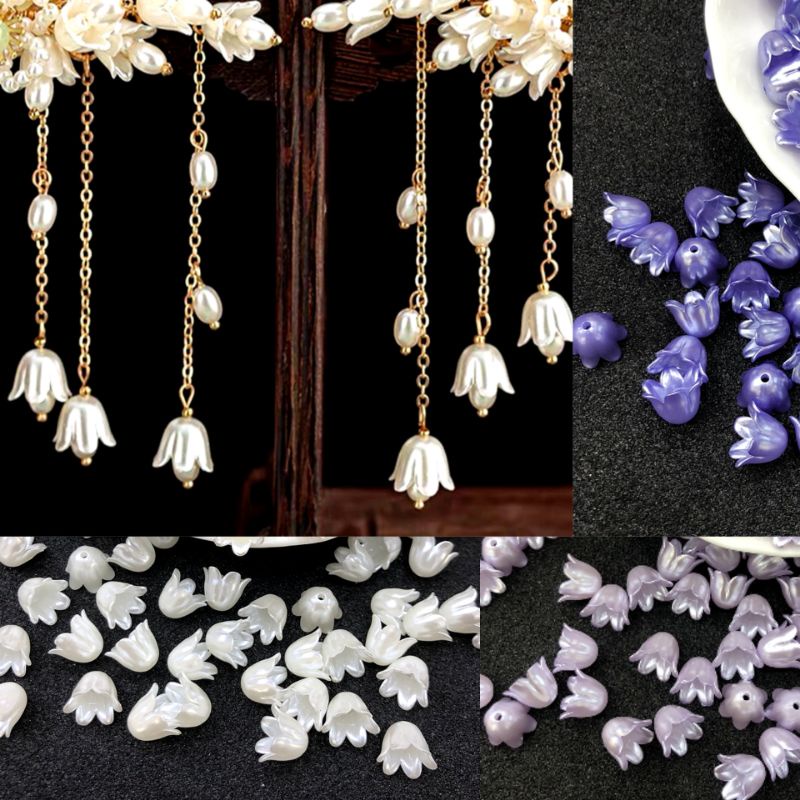 Set 10 nụ hoa linh lan 10mm - Nguyên liệu làm bông tai, trâm cài tóc, đồ thủ công handmade DIY