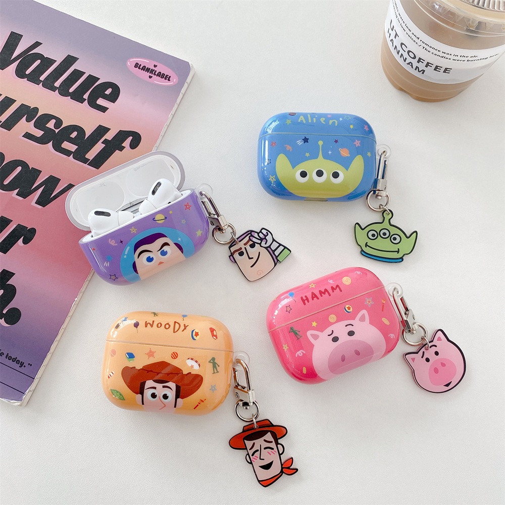 Vỏ Bảo Vệ Hộp Sạc Tai Nghe Airpods 1 / 2 / Pro Bằng Pc Cứng Họa Tiết Hoạt Hình Toy Story Dễ Thương