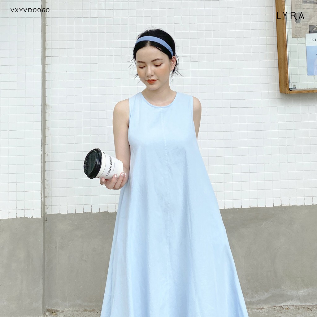 Váy suông nữ cổ tròn LYRA, chất liệu thô đũi mát dáng xòe phong cách Hàn Quốc- VXYVD0060 | BigBuy360 - bigbuy360.vn