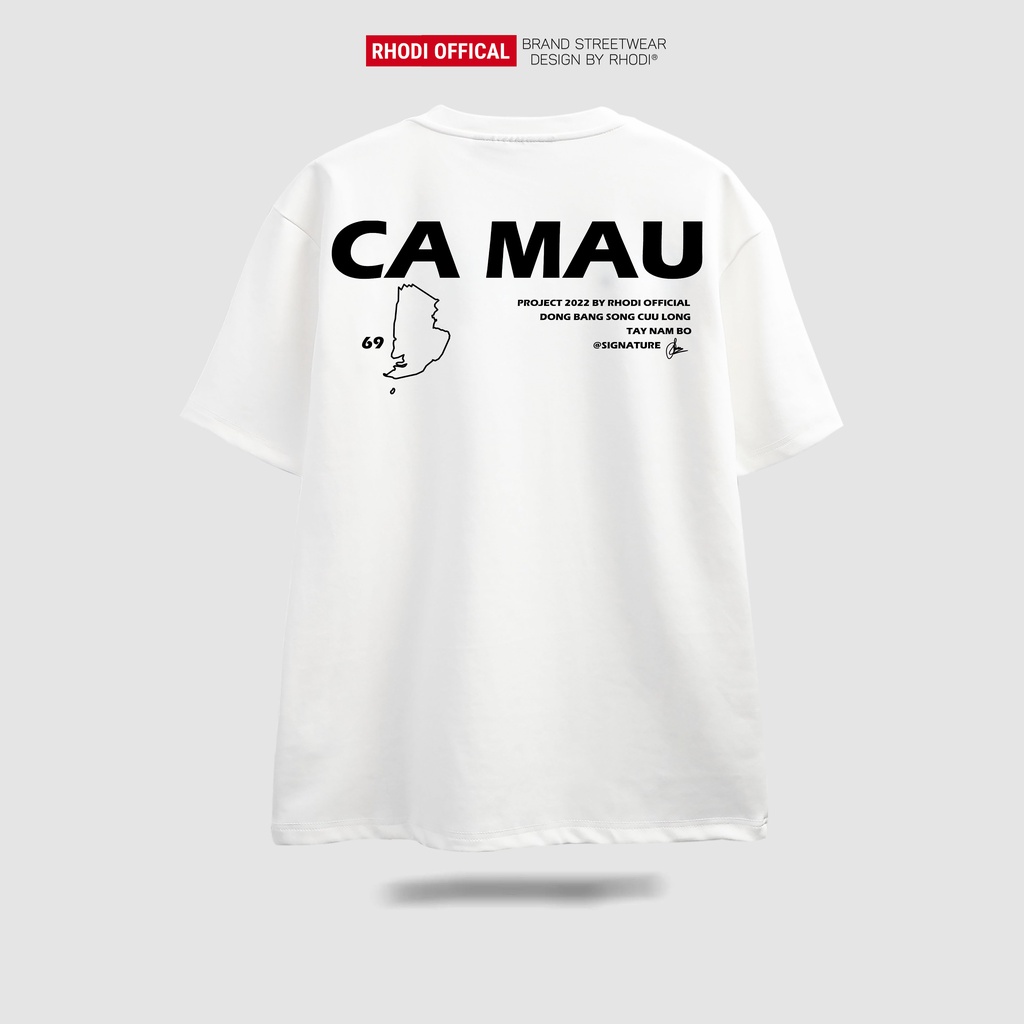 Áo thun local brand RHODI phông cổ tròn tay lỡ unisex nam nữ thế hệ genz Text Cà Mau