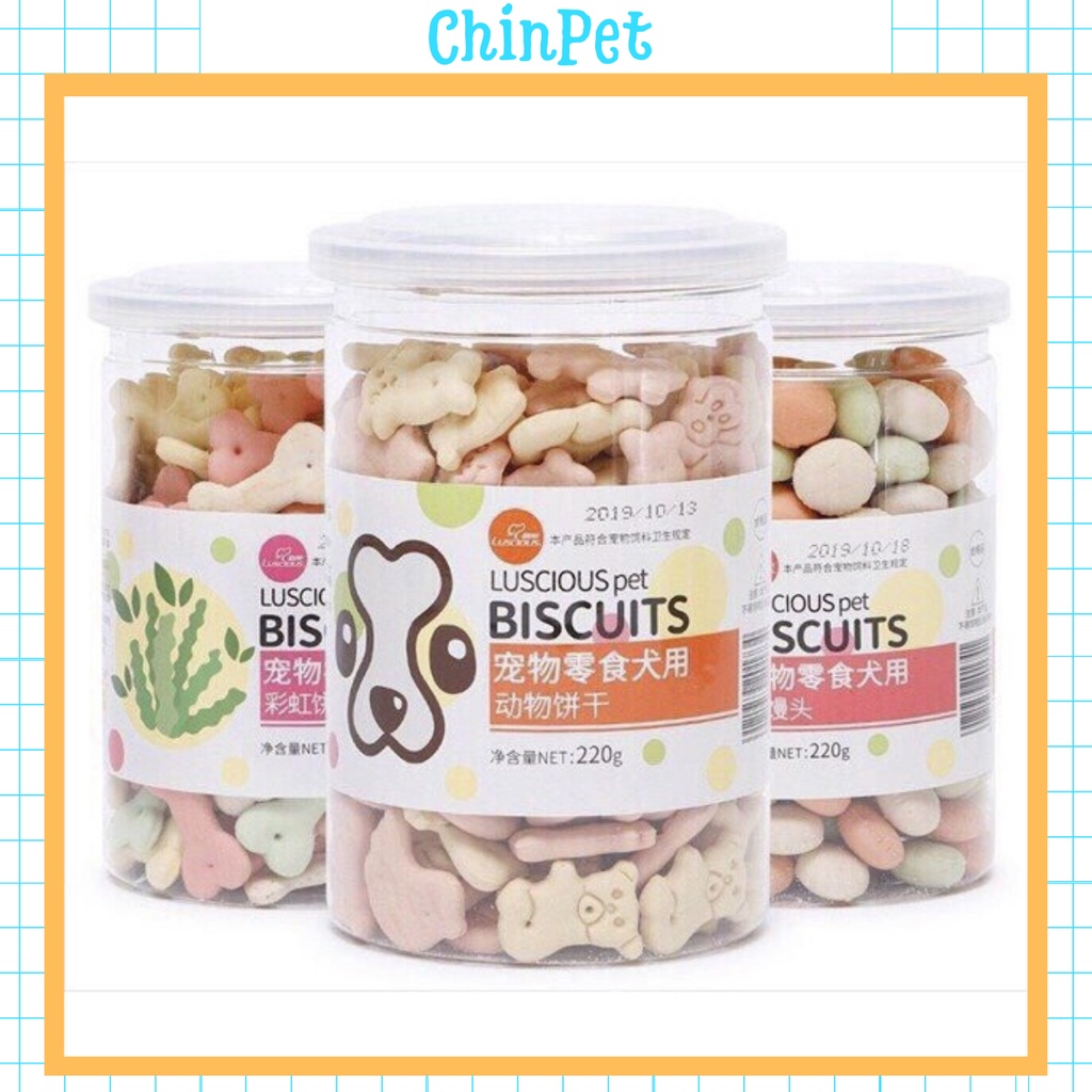 Bánh thưởng cho chó, thức ăn cho chó, đồ huấn luyện chó mèo (220gr) - chinpet