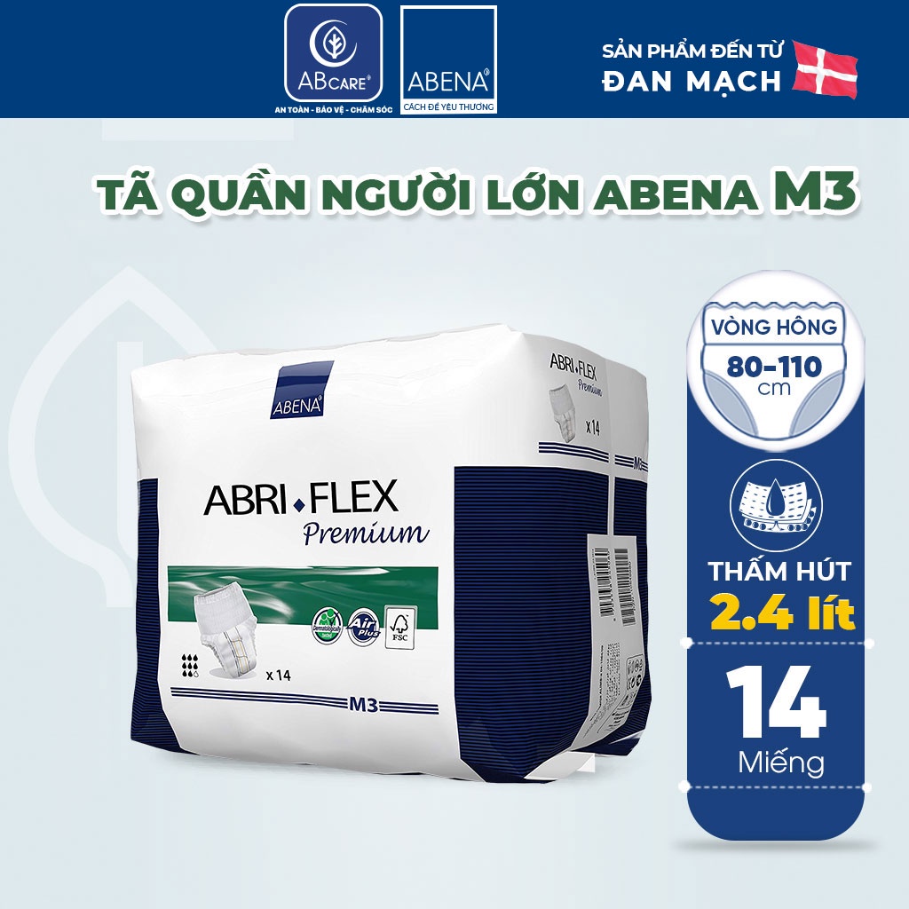 Tã quần người lớn Abena Abri Flex Premium - Nhập khẩu Đan Mạch (Gói 14 miếng)